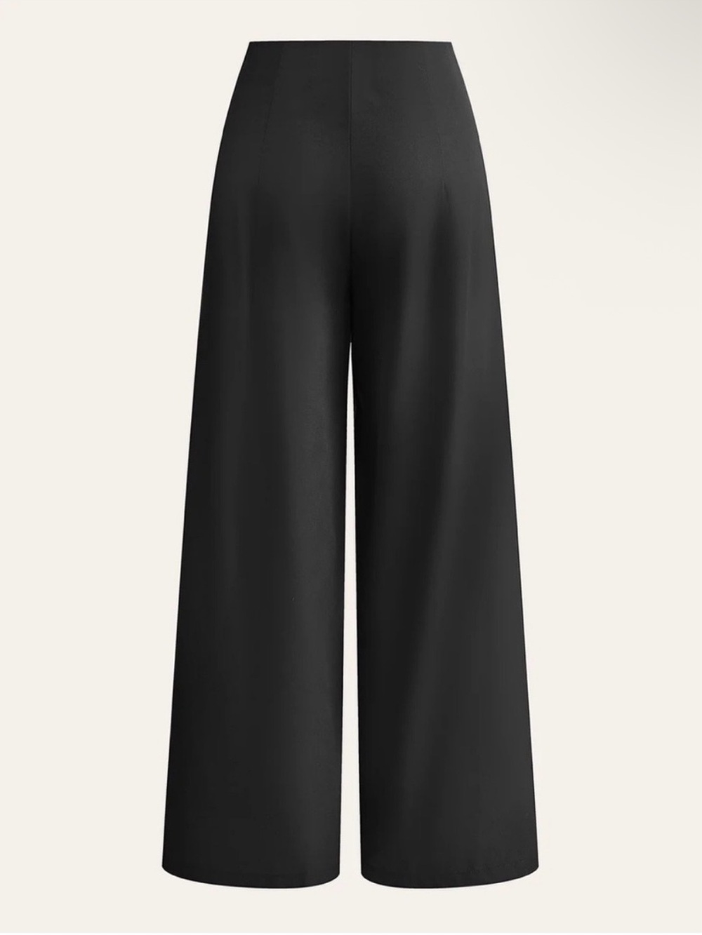 Commense Embroidered High-Waist Wide-Leg Palm Tree Black White Tropical Pants - Picture 2 of 7